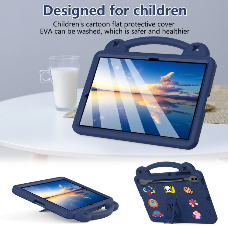 For Samsung Galaxy Tab S9 FE+ 12.4 X610N Handle Kickstand Children EVA Shockproof Tablet Case(Navy Blue) - Galaxy Tab S9 FE+ by PMC Jewellery | Online Shopping South Africa | PMC Jewellery | Buy Now Pay Later Mobicred