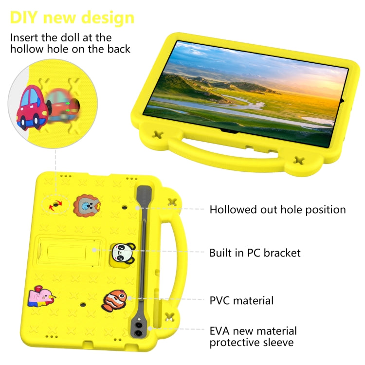 For Samsung Galaxy Tab S10+12.4 X820 Handle Kickstand Children EVA Shockproof Tablet Case(Yellow) - Tab S10+ Cases by PMC Jewellery | Online Shopping South Africa | PMC Jewellery | Buy Now Pay Later Mobicred