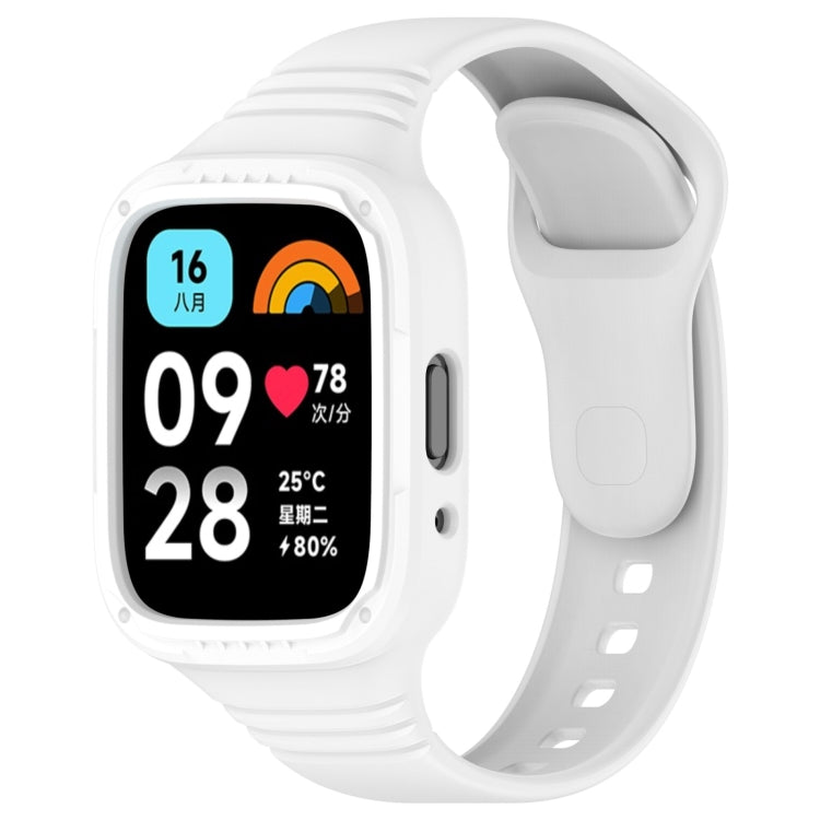For Redmi Watch 3 Active Integrated Fully Enclosed Silicone Watch Band(White) - Watch Bands by PMC TechLife | Online Shopping South Africa | PMC TechLife | Buy Now Pay Later Mobicred