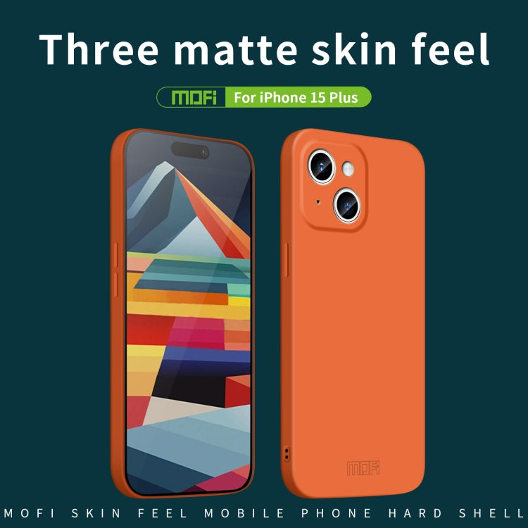 For iPhone 15 Plus MOFI Qin Series Skin Feel All-inclusive Silicone Phone Case(Orange) - iPhone 15 Plus Cases by MOFI | Online Shopping South Africa | PMC Jewellery