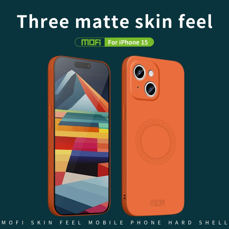 For iPhone 15 MOFI Qin Series Magsafe Skin Feel All-inclusive Silicone Phone Case(Orange) - iPhone 15 Cases by MOFI | Online Shopping South Africa | PMC Jewellery