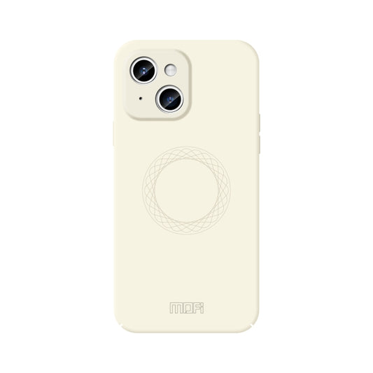 For iPhone 15 MOFI Qin Series Magsafe Skin Feel All-inclusive Silicone Phone Case(Beige) - iPhone 15 Cases by MOFI | Online Shopping South Africa | PMC Jewellery