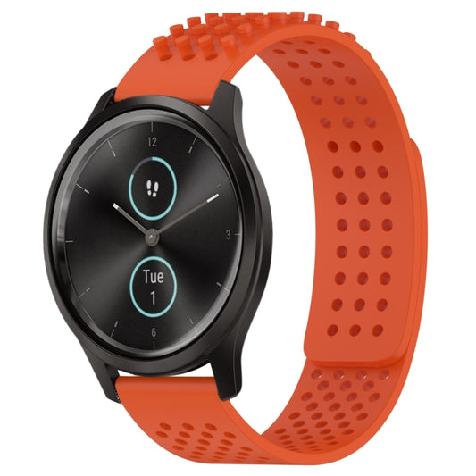 For Garmin VivoMove Style 20mm Holes Breathable 3D Dots Silicone Watch Band(Orange) - Watch Bands by PMC Jewellery | Online Shopping South Africa | PMC Jewellery