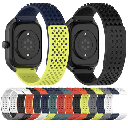 For Garmin Approach S40 20mm Holes Breathable 3D Dots Silicone Watch Band(Midnight Blue+Lime Green) - Watch Bands by PMC Jewellery | Online Shopping South Africa | PMC Jewellery