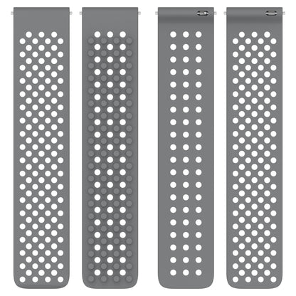For Garmin Forerunner 245 20mm Holes Breathable 3D Dots Silicone Watch Band(White+Grey) - Watch Bands by PMC Jewellery | Online Shopping South Africa | PMC Jewellery
