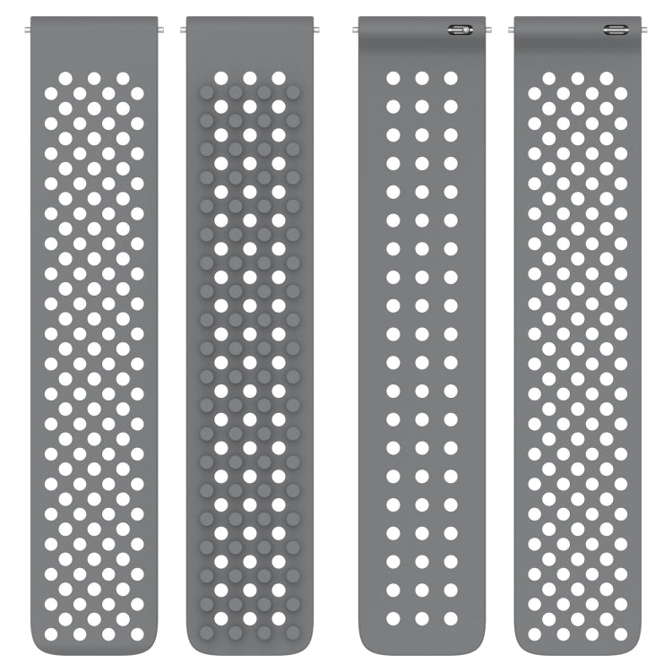 For Garmin Forerunner 55 20mm Holes Breathable 3D Dots Silicone Watch Band(White+Grey) - Watch Bands by PMC Jewellery | Online Shopping South Africa | PMC Jewellery