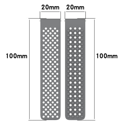 For Garmin Forerunner 245 20mm Holes Breathable 3D Dots Silicone Watch Band(White+Grey) - Watch Bands by PMC Jewellery | Online Shopping South Africa | PMC Jewellery