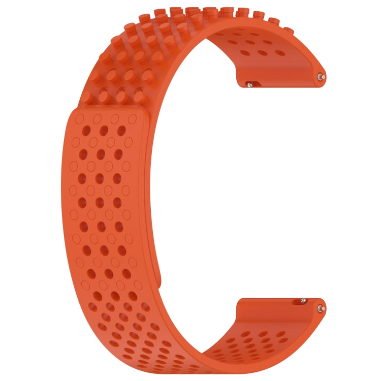 For Xiaomi Watch S2 42mm 22mm Holes Breathable 3D Dots Silicone Watch Band(Orange) - Watch Bands by PMC Jewellery | Online Shopping South Africa | PMC Jewellery