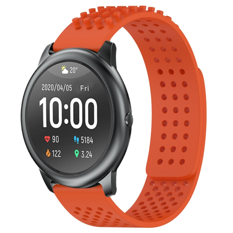 For Xiaomi Haylou RT LS05S 22mm Holes Breathable 3D Dots Silicone Watch Band(Orange) - Watch Bands by PMC Jewellery | Online Shopping South Africa | PMC Jewellery