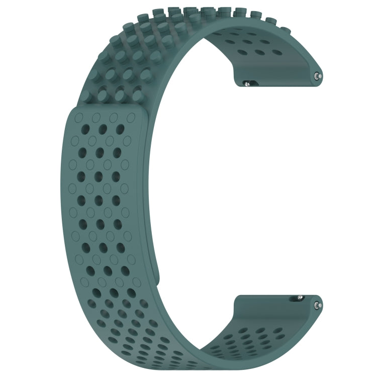 For Amazfit GTR 3 Pro 22mm Holes Breathable 3D Dots Silicone Watch Band(Olive Green) - Watch Bands by PMC Jewellery | Online Shopping South Africa | PMC Jewellery