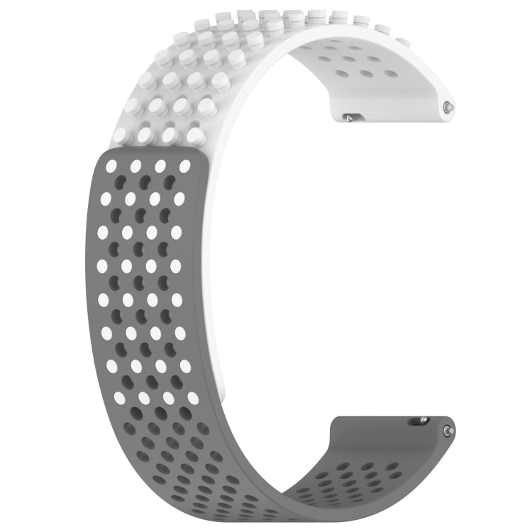 For Amazfit GTR 2 22mm Holes Breathable 3D Dots Silicone Watch Band(White+Grey) - Watch Bands by PMC Jewellery | Online Shopping South Africa | PMC Jewellery