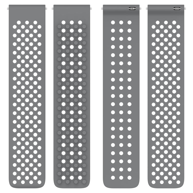 For Amazfit 3 22mm Holes Breathable 3D Dots Silicone Watch Band(Grey) - Watch Bands by PMC Jewellery | Online Shopping South Africa | PMC Jewellery