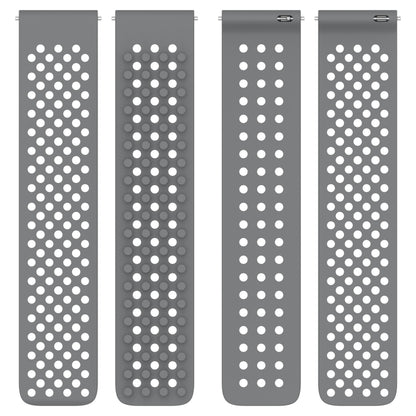 For SUUNTO 9 Peak Pro 22mm Holes Breathable 3D Dots Silicone Watch Band(White+Grey) -  by PMC Jewellery | Online Shopping South Africa | PMC Jewellery