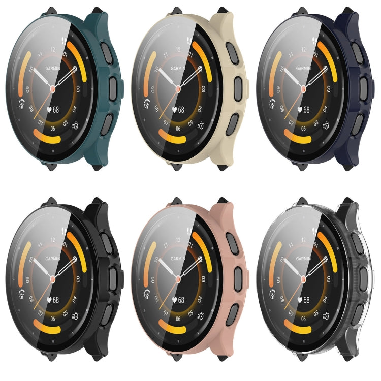 For Garmin Venu 3 PC + Tempered Film Integrated Watch Protective Case(Ivory White) - Watch Cases by PMC TechLife | Online Shopping South Africa | PMC TechLife | Buy Now Pay Later Mobicred