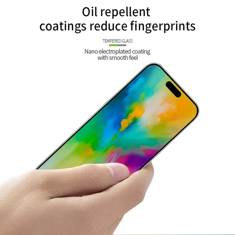 For iPhone 16 MOFI 9H 3D Explosion-proof Curved Screen Tempered Glass Film(Black) - iPhone 16 Tempered Glass by MOFI | Online Shopping South Africa | PMC TechLife | Buy Now Pay Later Mobicred