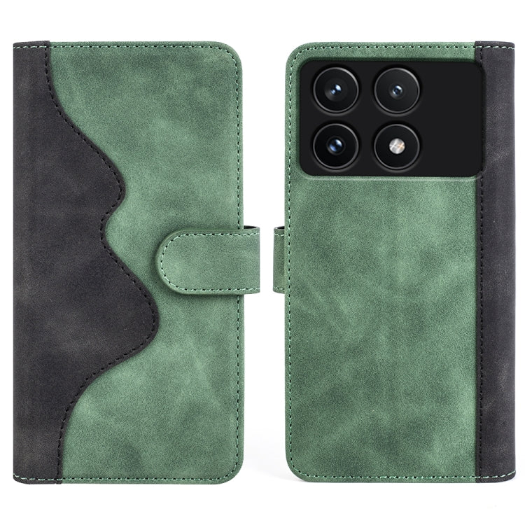 For Xiaomi Redmi K70 Stitching Horizontal Flip Leather Phone Case(Green) - K70 Cases by PMC Jewellery | Online Shopping South Africa | PMC Jewellery | Buy Now Pay Later Mobicred