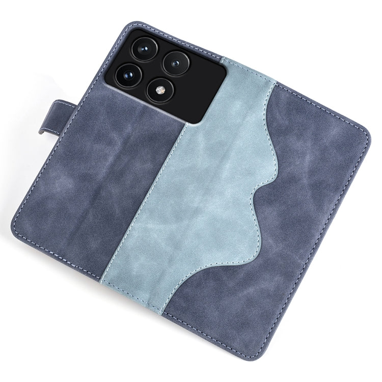 For Xiaomi Redmi K70 Stitching Horizontal Flip Leather Phone Case(Blue) - K70 Cases by PMC Jewellery | Online Shopping South Africa | PMC Jewellery | Buy Now Pay Later Mobicred