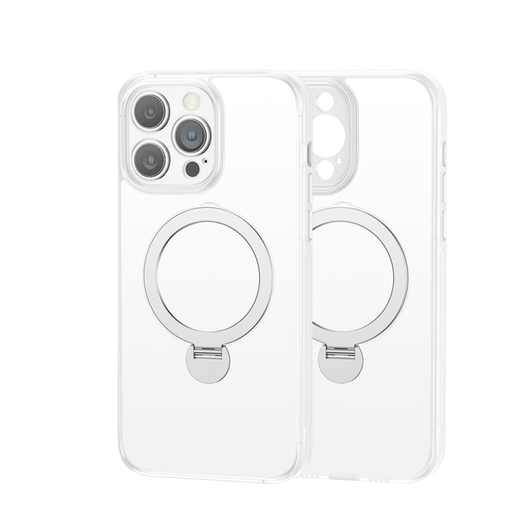 For iPhone 15 Pro 360 Magsafe Ring Holder TPU Hybrid PC Phone Case(White) - iPhone 15 Pro Cases by PMC Jewellery | Online Shopping South Africa | PMC Jewellery