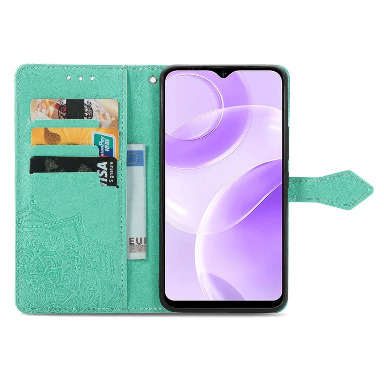 For Ulefone Note 15 Mandala Flower Embossed Leather Phone Case(Green) - Ulefone Cases by PMC Jewellery | Online Shopping South Africa | PMC Jewellery | Buy Now Pay Later Mobicred