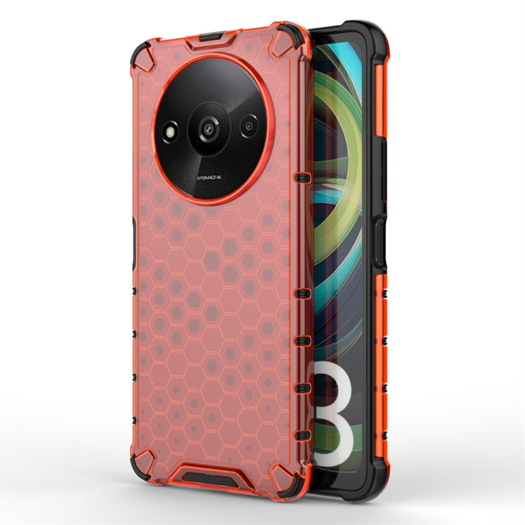 For Xiaomi Redmi A3 Shockproof Honeycomb Phone Case(Red) - Xiaomi Cases by PMC Jewellery | Online Shopping South Africa | PMC Jewellery | Buy Now Pay Later Mobicred