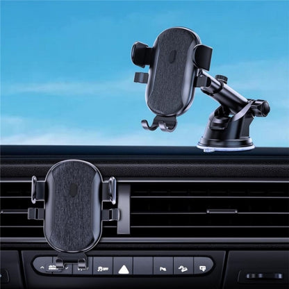 D48+105+K5 Brushed Pattern Car Dashboard Windshield Telescopic Suction Cup Air Vents Phone Mount - Car Holders by PMC Jewellery | Online Shopping South Africa | PMC Jewellery | Buy Now Pay Later Mobicred