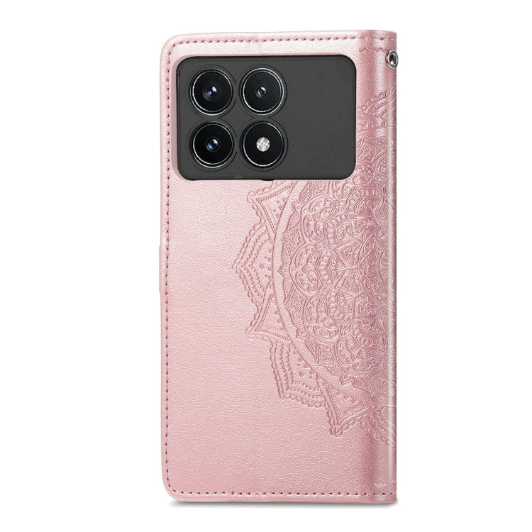 For Xiaomi Redmi K70 Pro Mandala Flower Embossed Leather Phone Case(Rose Gold) - K70 Pro Cases by PMC Jewellery | Online Shopping South Africa | PMC Jewellery | Buy Now Pay Later Mobicred