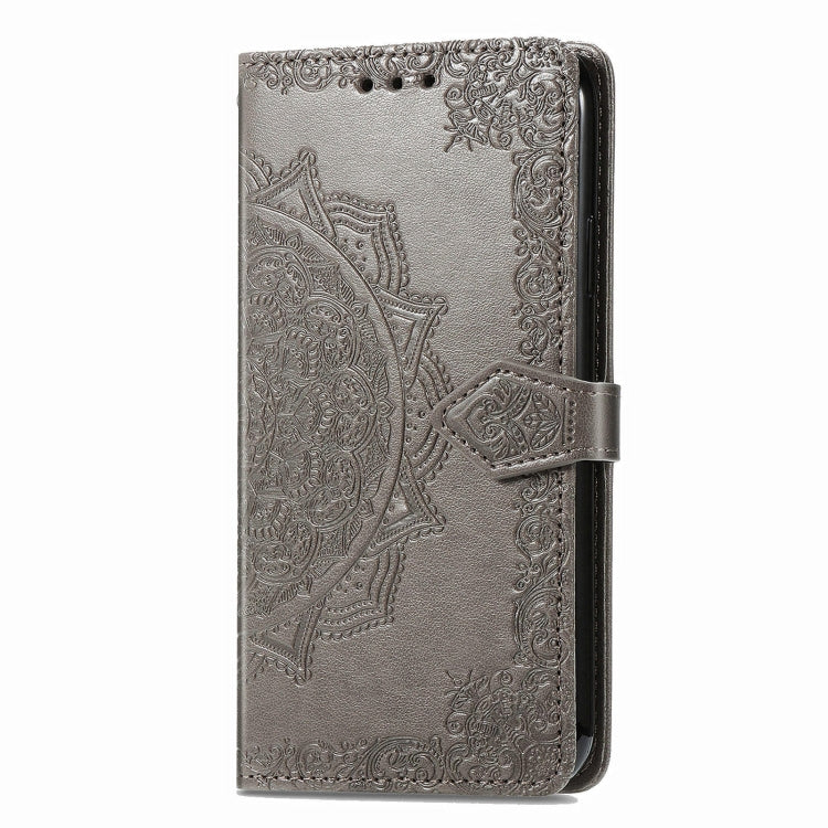 For Xiaomi Redmi K70 Mandala Flower Embossed Leather Phone Case(Grey) - K70 Cases by PMC Jewellery | Online Shopping South Africa | PMC Jewellery | Buy Now Pay Later Mobicred