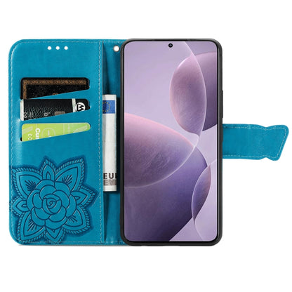 For Xiaomi Redmi K70 Butterfly Love Flower Embossed Leather Phone Case(Blue) - K70 Cases by PMC Jewellery | Online Shopping South Africa | PMC Jewellery | Buy Now Pay Later Mobicred