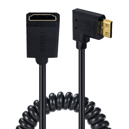 JUNSUNMAY 4K 60Hz Mini HDMI Male to HDMI 2.0V Female Spring Cable, Length:1.8m(Left) - Cable by JUNSUNMAY | Online Shopping South Africa | PMC Jewellery | Buy Now Pay Later Mobicred