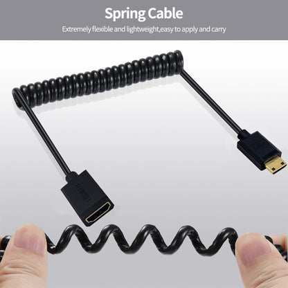 JUNSUNMAY 4K 60Hz Mini HDMI Male to HDMI 2.0V Female Spring Cable, Length:1.8m(Left) - Cable by JUNSUNMAY | Online Shopping South Africa | PMC Jewellery | Buy Now Pay Later Mobicred