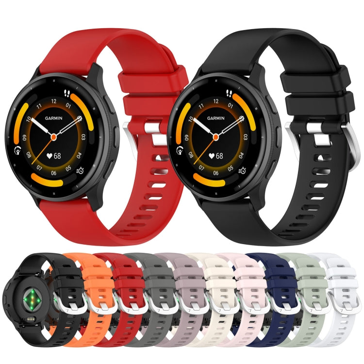 For Garmin Venu 2S Liquid Glossy Silver Buckle Silicone Watch Band(White) - free shipping - PMC TechLife - Order now!