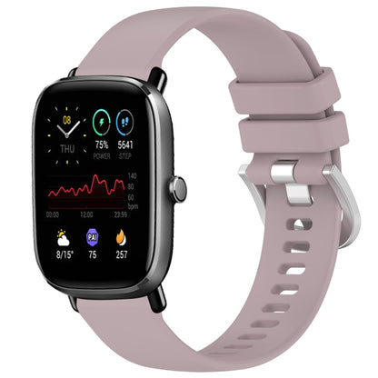 For Amazfit GTS4 Mini 20mm Liquid Glossy Silver Buckle Silicone Watch Band(Purple) - Watch Bands by PMC Jewellery | Online Shopping South Africa | PMC Jewellery