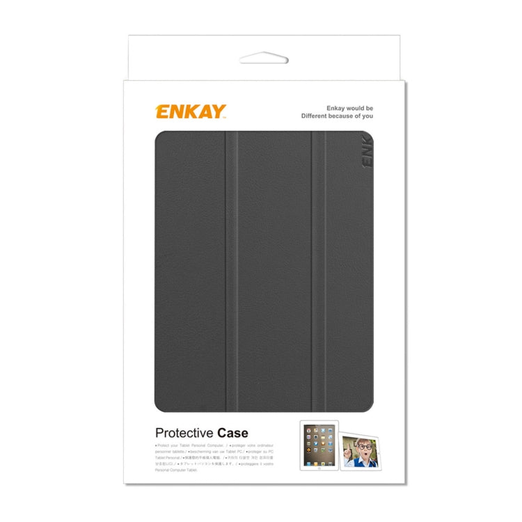 For Samsung Galaxy Tab A9 8.7 ENKAY Tri-fold Custer Texture Leather Smart Tablet Case(Dark Green) - free shipping - PMc TechLife - Order now!