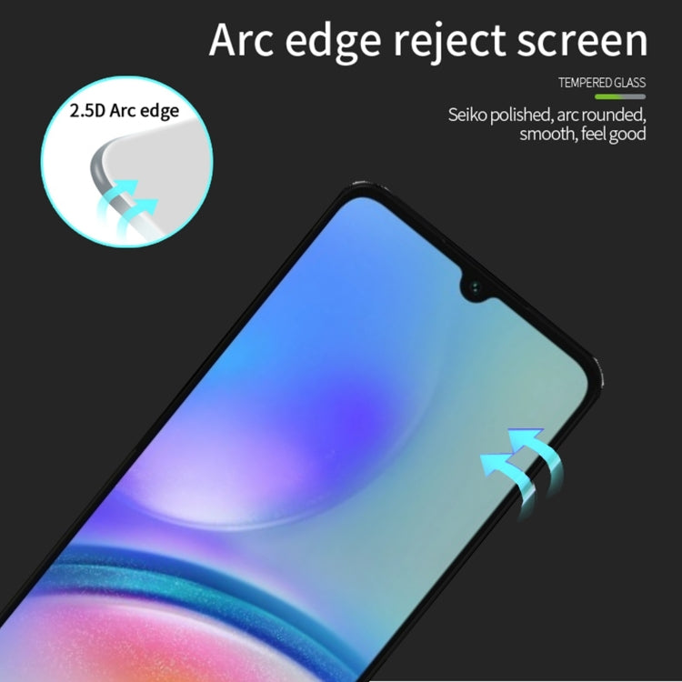 For Samsung Galaxy A05s MOFI 9H 2.5D Full Screen Tempered Glass Film(Black) - Galaxy Tempered Glass by MOFI | Online Shopping South Africa | PMC Jewellery