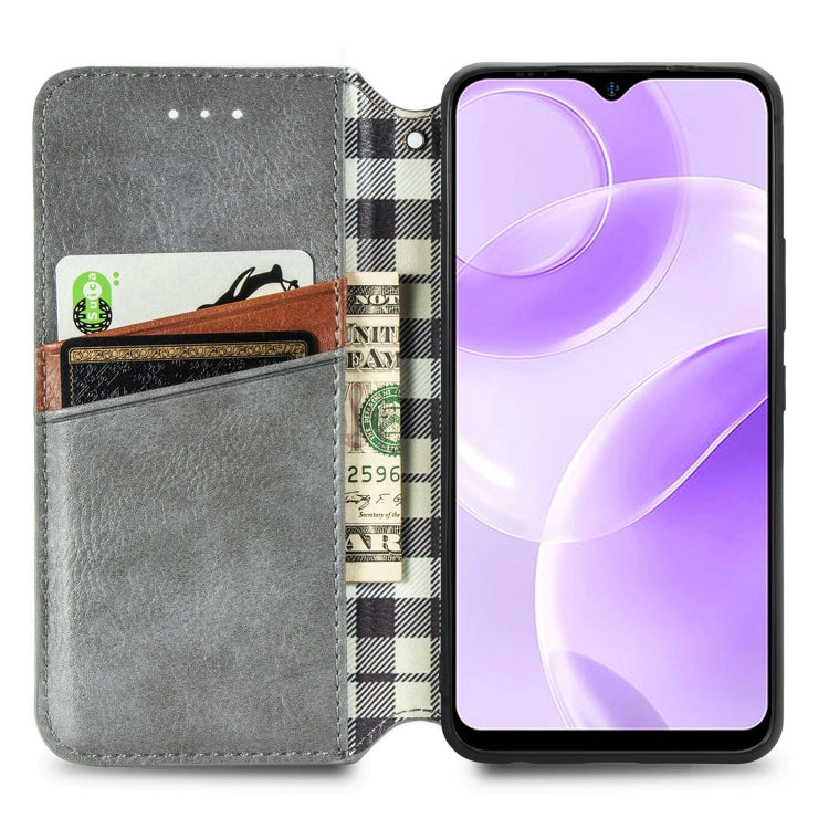 For Ulefone Note 15 Cubic Grid Pressed Magnetic Leather Phone Case(Grey) - Ulefone Cases by PMC Jewellery | Online Shopping South Africa | PMC Jewellery | Buy Now Pay Later Mobicred