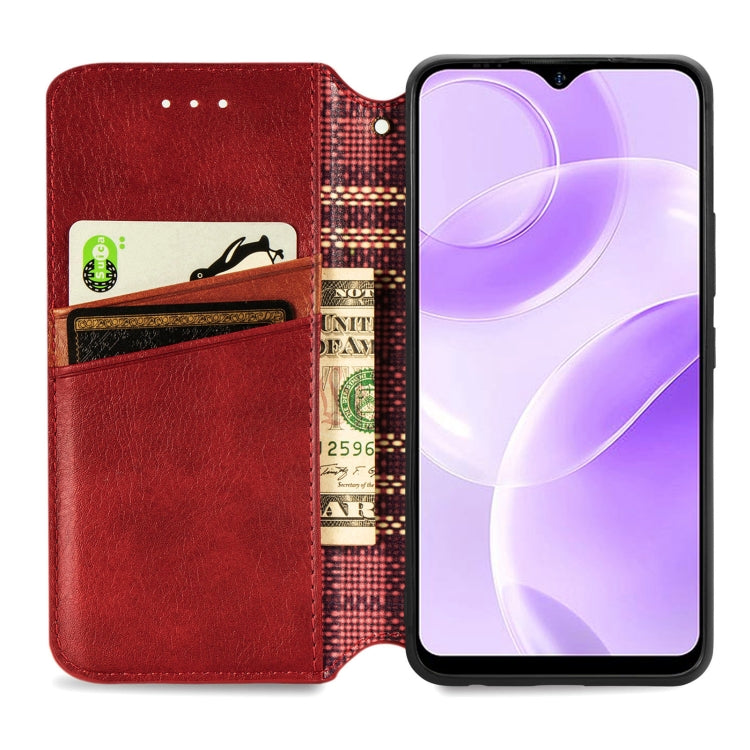 For Ulefone Note 15 Cubic Grid Pressed Magnetic Leather Phone Case(Red) - Ulefone Cases by PMC Jewellery | Online Shopping South Africa | PMC Jewellery | Buy Now Pay Later Mobicred