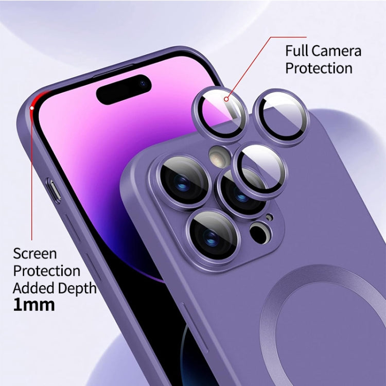 For iPhone 14 ENKAY MagSafe Matte TPU Phone Case with Lens Film(Dark Blue) - iPhone 14 Cases by ENKAY | Online Shopping South Africa | PMC TechLife
