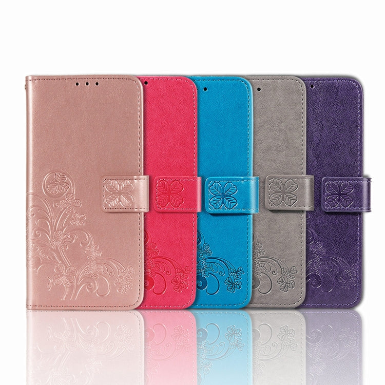 For Ulefone Note 15 Four-leaf Clasp Embossed Buckle Leather Phone Case(Grey) - Ulefone Cases by PMC Jewellery | Online Shopping South Africa | PMC Jewellery | Buy Now Pay Later Mobicred