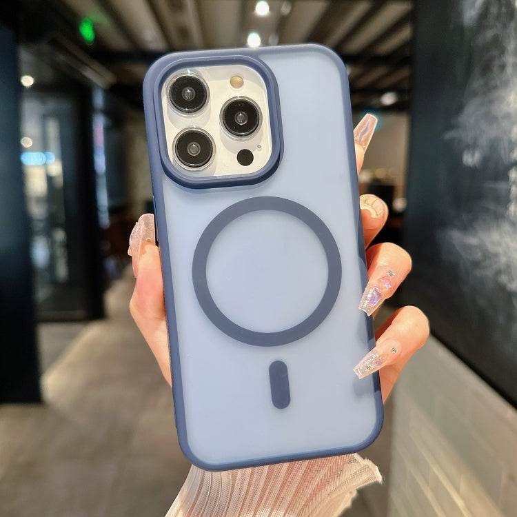 For iPhone 16 Pro Max Transparent TPU Hybrid PC Magsafe Phone Case(Blue) - iPhone 16 Pro Max Cases by PMC TechLife | Online Shopping South Africa | PMC TechLife | Buy Now Pay Later Mobicred