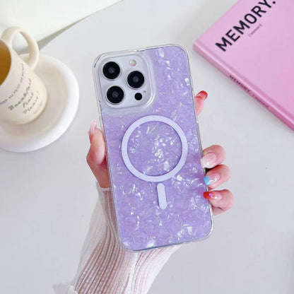 For iPhone 13 Pro Shell Texture MagSafe TPU Phone Case(Purple) - iPhone 13 Pro Cases by PMC Jewellery | Online Shopping South Africa | PMC Jewellery