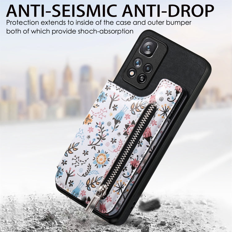 For Redmi Note 13 Pro+ 5G Retro Painted Zipper Wallet Back Phone Case(Black) - Note 13 Pro+ Cases by PMC TechLife | Online Shopping South Africa | PMC TechLife