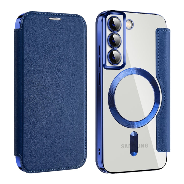 For Samsung Galaxy S22+ 5G MagSafe Magnetic RFID Anti-theft Leather Phone Case(Dark Blue) - Galaxy S22 5G Cases by PMC Jewellery | Online Shopping South Africa | PMC Jewellery