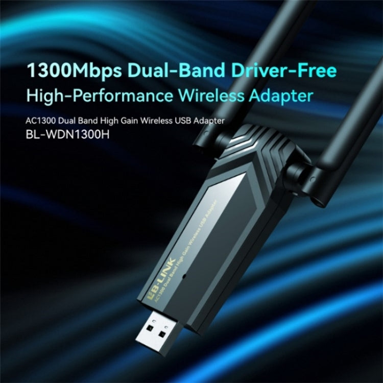 LB-LINK WDN1300H Dual Band 1300M USB Wireless Network Card Dual Antenna WiFi Receiver - USB Network Adapter by LB-LINK | Online Shopping South Africa | PMC Jewellery | Buy Now Pay Later Mobicred