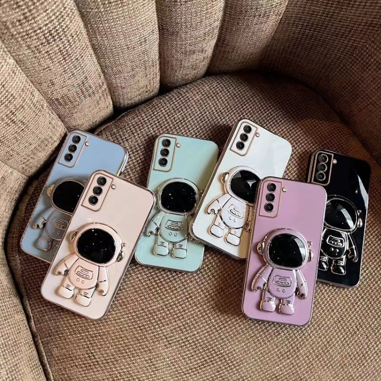 For Samsung Galaxy A34 5G Electroplating Astronaut Holder Phone Case(Pink) - Galaxy Phone Cases by PMC TechLife | Online Shopping South Africa | PMC TechLife