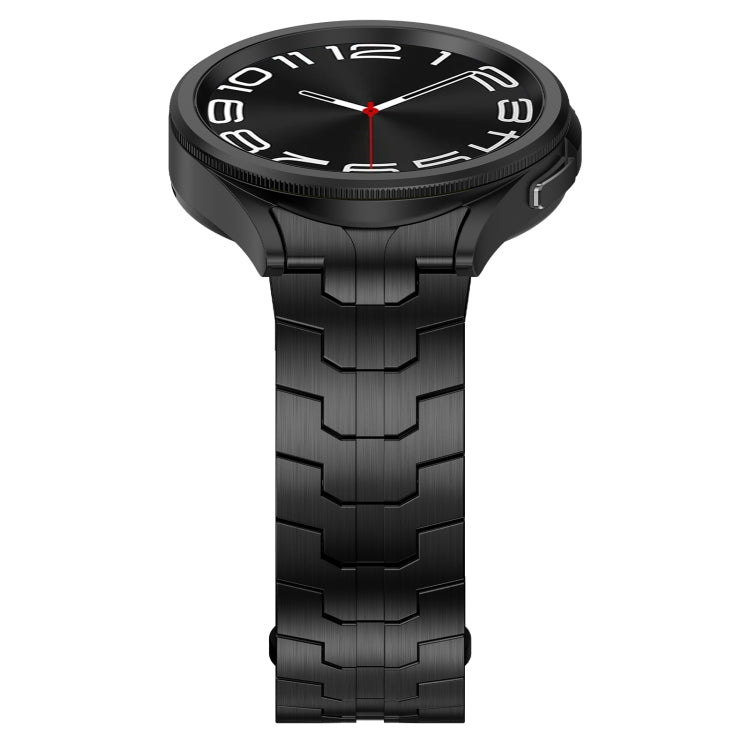 For Samsung Galaxy Watch 4 Classic 42 / 46mm Lron Man Curved Connection Stainless Steel Watch Band(Black) - Watch Bands by PMC Jewellery | Online Shopping South Africa | PMC Jewellery