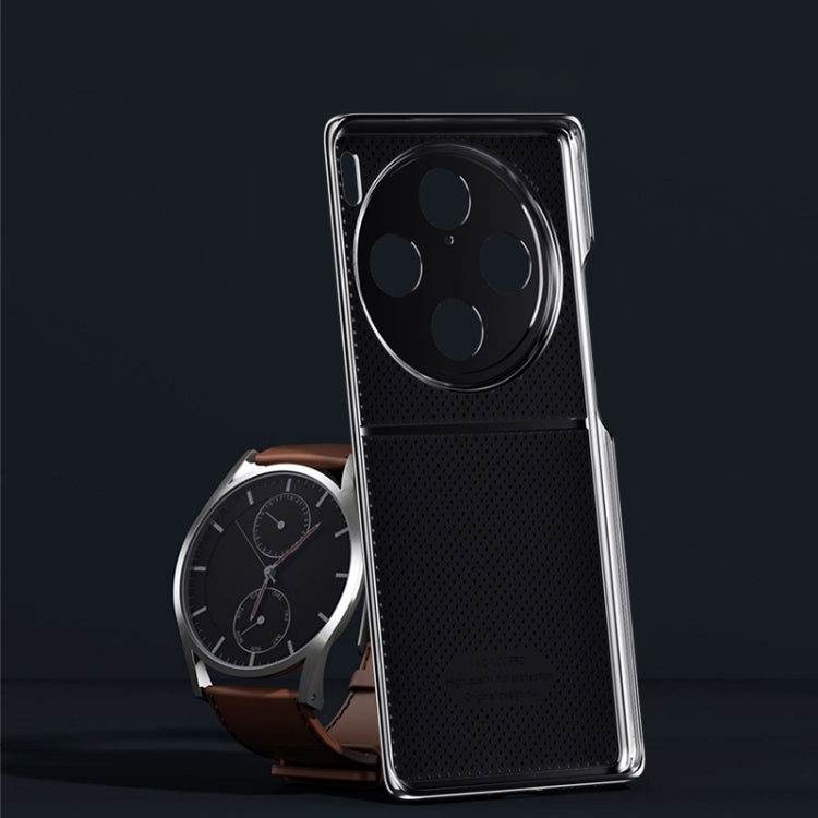 For vivo X100 Pro Electroplating Plain-leather All-inclusive Shockproof Phone Case(Black) - X100 Pro Cases by PMC TechLife | Online Shopping South Africa | PMC TechLife
