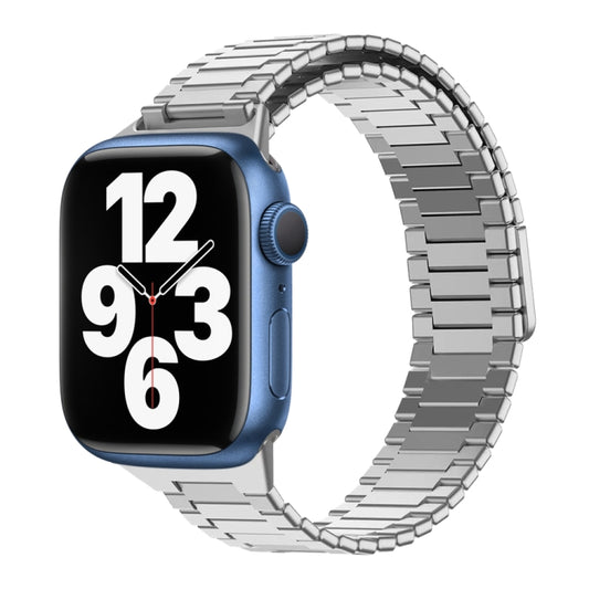 For Apple Watch Series 7 41mm Bamboo Magnetic Stainless Steel Metal Watch Strap(Silver) - Watch Bands by PMC Jewellery | Online Shopping South Africa | PMC Jewellery