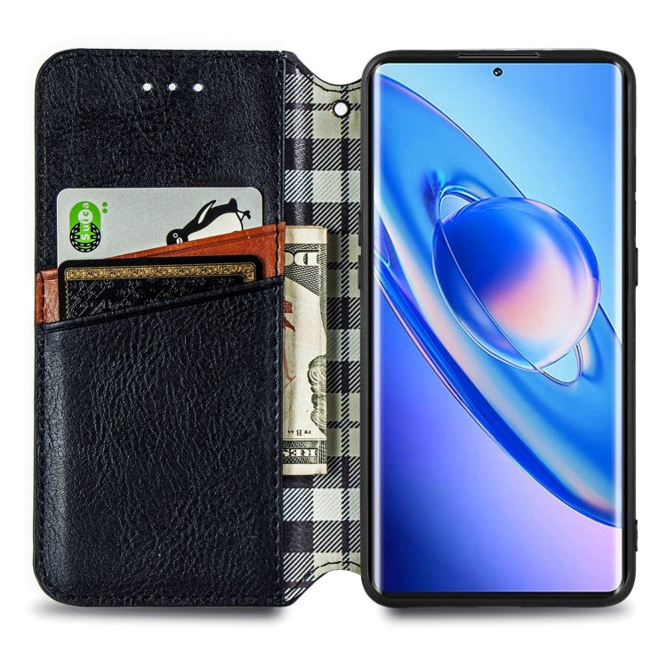 For Blackview A200 Pro Cubic Grid Pressed Magnetic Leather Phone Case(Black) - More Brand by PMC TechLife | Online Shopping South Africa | PMC TechLife