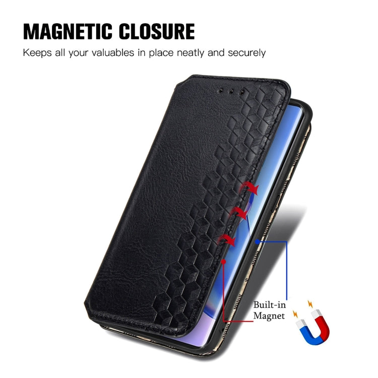 For Blackview A200 Pro Cubic Grid Pressed Magnetic Leather Phone Case(Black) - More Brand by PMC TechLife | Online Shopping South Africa | PMC TechLife