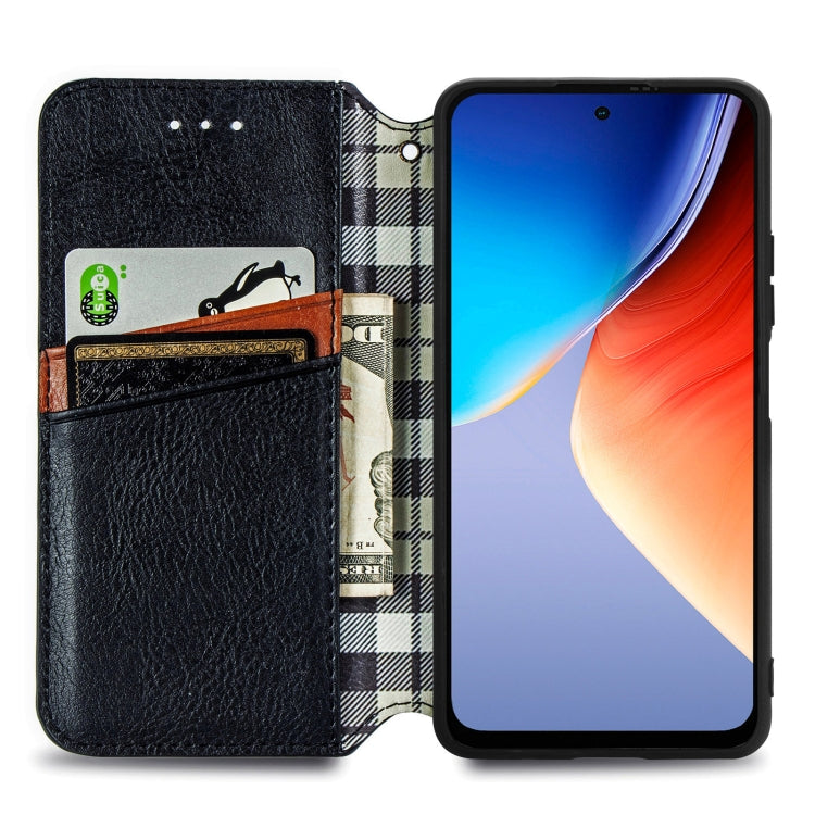For Blackview A96 Cubic Grid Pressed Magnetic Leather Phone Case(Black) - More Brand by PMC TechLife | Online Shopping South Africa | PMC TechLife
